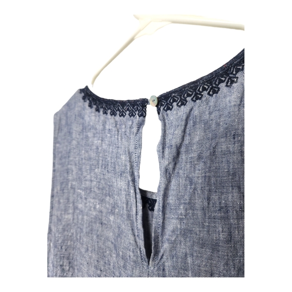 Artisan NY 100% Linen Coastal Boho Embroidered Mini Dress - Picture 9 of 9